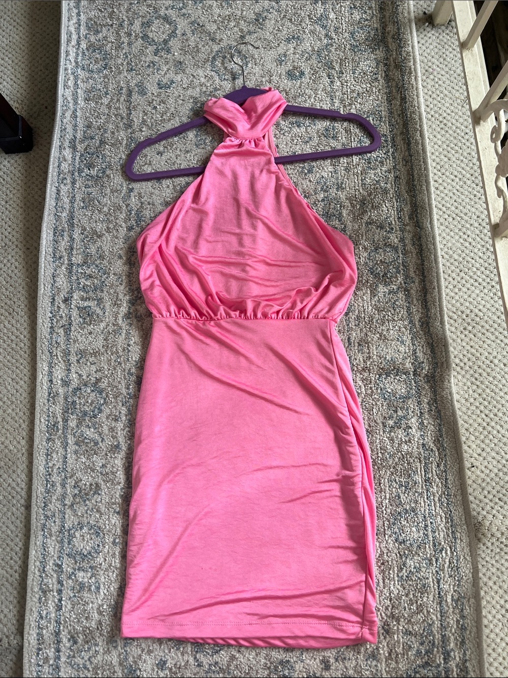 Pink Halter Mini Dress